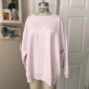 VINTAGE 1990s CHEROKEE Pastel PINK Oversized Sweatshirt sweater *X-LARGE* rare